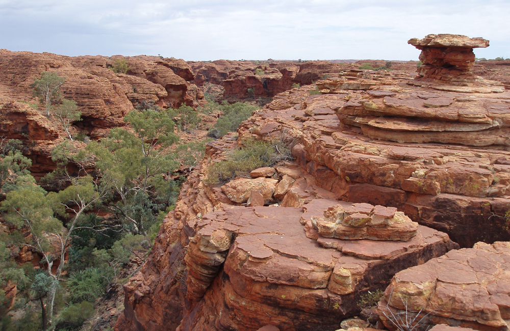 Layered rock formation.